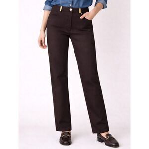 Vintage Y2K St. John Sport Chocolate Brown Stretch Twill High Rise Pant Size 4